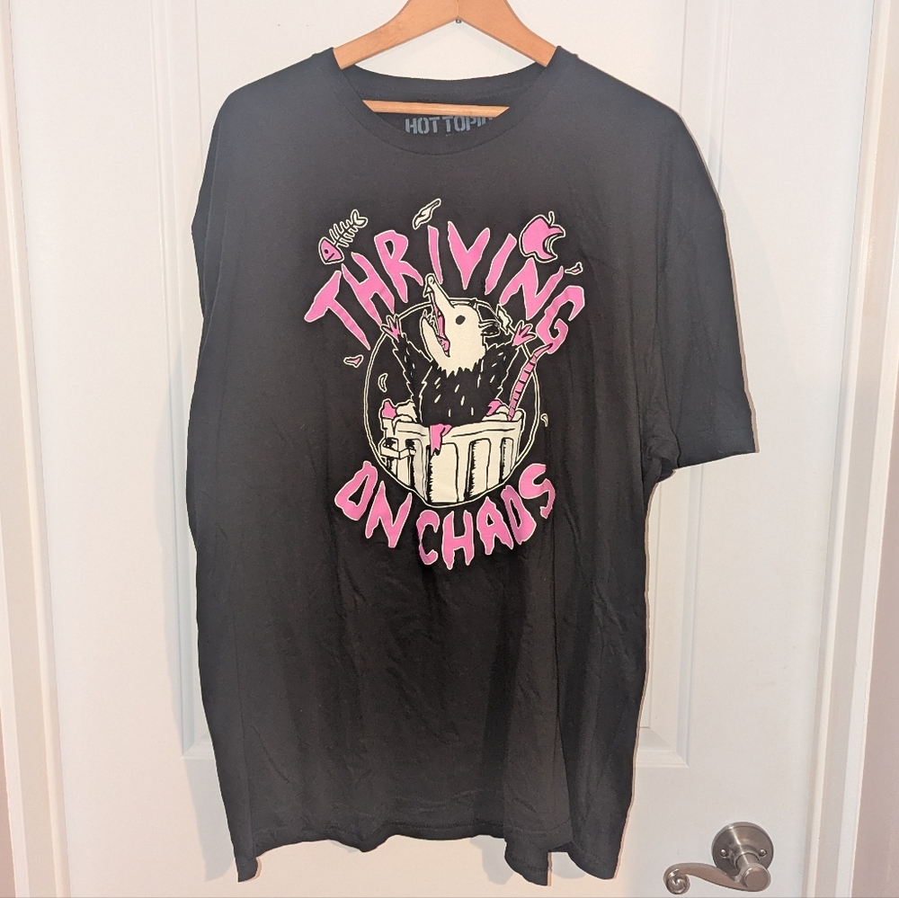 ⭐3 For $20⭐ Hot Topic Black Tee with Thriving On Chaos Pink Graphic